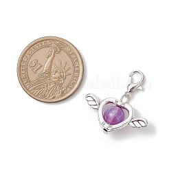 6 шт. подвесные украшения из искусственной смолы кошачий глаз и сплава 6 цветов HJEW-JM03885