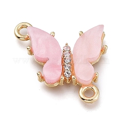 Connecteurs de liens en zircone cubique transparent micro pave en laiton&nbsp;ZIRC-I047-05
