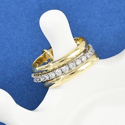 Bagues en laiton avec zircone cubique de micro pave&nbsp;RJEW-D325-01PG-08
