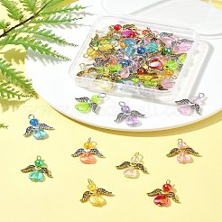 透明アクリルチャーム40種類10個  チベットのスタイル合金ビーズで  天使  ミックスカラー  22.5x20x6mm  穴：2.5mm  4個/スタイル&nbsp;PALLOY-FS00017