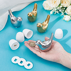 Круглые пластиковые крышки для болтов унитаза с дополнительными шайбами и керамическими украшениями&nbsp;AJEW-NB0008-29