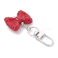 Подвески-бантики из полимерной глины со стразами HJEW-JM04197-02