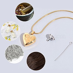 1 colgante de urna de cenizas de acero inoxidable con forma de corazón y huella de pata.&nbsp;NJEW-CN0001-15G