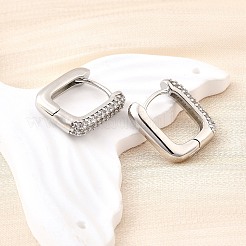 Латунные серьги-кольца из прозрачного кубического циркония EJEW-Z121-10P