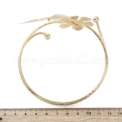 Браслеты-манжеты из сплава с цветами и бабочками для девушек и женщин&nbsp;AJEW-A063-01C-G