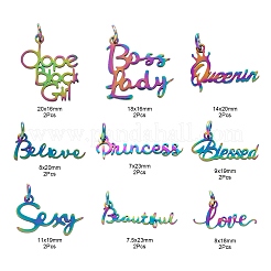 18 шт. 9 стиля ионного покрытия (IP) 201 подвески из нержавеющей стали&nbsp;X1-STAS-LS0001-71MC