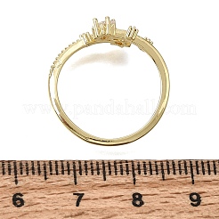 Anelli aperti con polsino in ottone micro pavé di zirconi cubici trasparenti per donna&nbsp;CU-CBAE7DF-12G-06