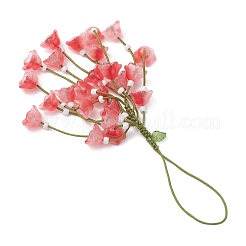 Подвесные украшения в виде стеклянных цветов с кисточками&nbsp;HJEW-TA00420-02