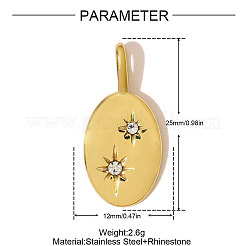 Подвески из нержавеющей стали 304 со стразами&nbsp;STAS-OY007-86G