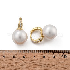 Латунные серьги-кольца из прозрачного кубического циркония&nbsp;EJEW-R016-03G