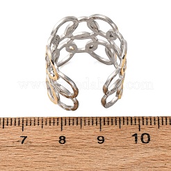 Двухцветные манжетные кольца из нержавеющей стали 304 RJEW-S635-01GP-K