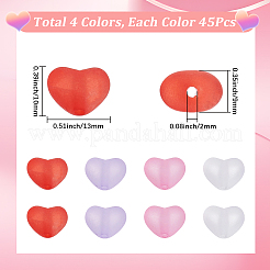 180 Stück 4 Farben mattierte transparente Acrylperlen&nbsp;MACR-SP0002-19
