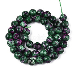 Gefärbt natürlichen weißen Jade Perlen Stränge&nbsp;G-T139-8mm-60-20