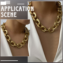 1 шт. цинковый сплав витая двойная цепочка-кабель ожерелье для женщин&nbsp;NJEW-SP0001-12KCG