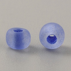 100 г светящихся матовых стеклянных бусин FGLA-WH0003-01P