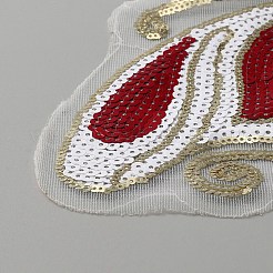 Stickereiapplikationen mit Schmetterlingspailletten/Pailletten&nbsp;PATC-WH0008-17