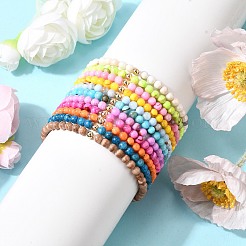 11шт. браслеты из натуральных круглых бусин персидского нефрита&nbsp;BJEW-JB12004