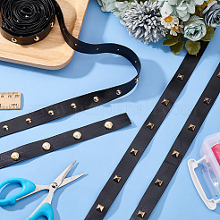 3 стиль латунные круглые и квадратные и искусственные жемчужины заклепки черная отделка из искусственной кожи&nbsp;DIY-AR0003-78