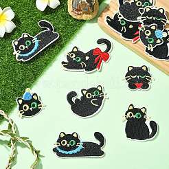 12 Stück 6 Stile Katzenformen computergesteuerte Stickerei Stoff zum Aufbügeln/Aufnähen von Patches&nbsp;PATC-CJ0001-06