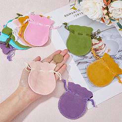 48 шт. 8-х цветные бархатные мешочки для хранения украшений с завязками на шнурке TP-HY0001-15