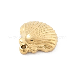 304ステンレススチールラインストーンペンダント  18KGP本金メッキ  シェル形状  16x15x5mm  穴：1.2mm&nbsp;STAS-D300-01G-10
