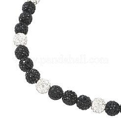 1 collana elasticizzata con perline rotonde e strass in argilla polimerica&nbsp;NJEW-SP0001-14H
