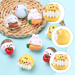 8 шт. 4 стиля симпатичных непрозрачных смоляных кабошонов CRES-FS0001-22