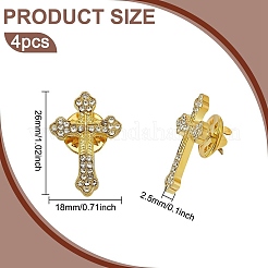 4шт. брошь из сплава со стразами&nbsp;JEWB-FG0001-26
