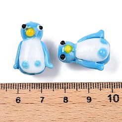 手作りランプワークビーズ  ペンギンチャーム  ライトスカイブルー  21.5~22x16~16.5x13~14mm  穴：1.4~1.6mm&nbsp;LAMP-T022-03A-04