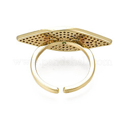 Открытое кольцо-манжета с кубическим цирконием и конским глазом&nbsp;RJEW-N037-014B