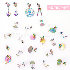 34 шт. 17 стиля ионного покрытия (IP) 304 нержавеющая сталь серьги-гвоздики фурнитура STAS-AR0001-61