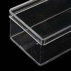 カバー付きグリッドプラスチックビーズコンテナ1個  アクセサリー用  ビーズ  小物収納  長方形  透明  7.5x16.5x5.5cm&nbsp;CON-K002-03F