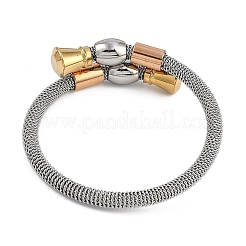 イオンプレーティング（IP）304ステンレススチール製女性用バングル  ゴールデン·ステンレス鋼色  内径：2-1/8インチ（5.4cm）&nbsp;STAS-M023-13PG