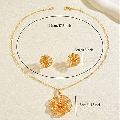 Комплекты из винтажных латунных серег-гвоздиков и ожерелий с подвесками в виде цветов для женщин&nbsp;YM9449