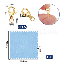 8 шт. 925 серебряные застежки-когти-омары&nbsp;STER-UN0001-67