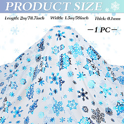 2м полиэстеровая сетчатая ткань со снежинками&nbsp;DIY-WH0622-389