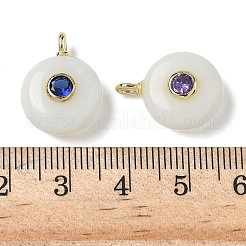 Плоские круглые подвески из смешанных драгоценных камней из натуральных и синтетических камней G-H318-01G