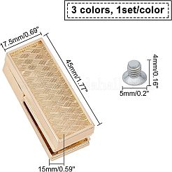 3 Satz Taschenverschlüsse aus Legierung in 3 Farben&nbsp;AJEW-CA0001-36
