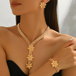 Элегантные комплекты из сплава с цветочными браслетами&nbsp;KO4302