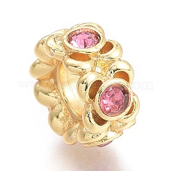 Латунные микро проложить кубического циркония бусы KK-P187-28-G