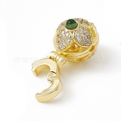 Латунные микро pave прозрачные подвески в виде клетки из циркония&nbsp;KK-K271-27G