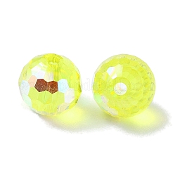 Ab色のメッキガラスビーズ  多面カットラウンド  緑黄  8x7mm  穴：1.5mm&nbsp;EGLA-P059-02A-AB05
