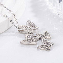 Подвеска-бабочка из латуни с микропаве из прозрачного кубического циркония для женщин.&nbsp;FS-WG1F8BB-01