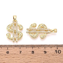 Латунные микропаве прозрачные подвески с фианитом&nbsp;KK-T075-83G