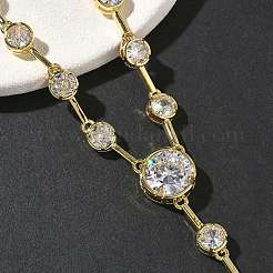 Ожерелья из латуни с прозрачными кубическими цирконами и паве NJEW-G183-06G-02