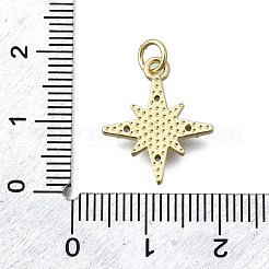 Латунные подвески с микропаве из прозрачных кубических цирконий в форме одноконечной звезды&nbsp;KK-V010-23G