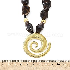Collana da donna con ciondolo a spirale in acciaio inossidabile 304&nbsp;NJEW-F370-02G