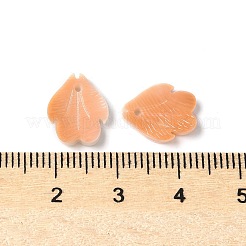 Подвески из натуральных морских ракушек с резными листьями SSHEL-C013-02B