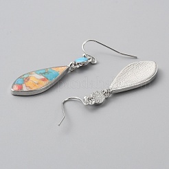Orecchini pendenti a lume colorati&nbsp;EJEW-WH0017-54A-P