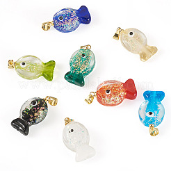 8 шт. подвески ручной работы из дихроичной фольги в стиле лэмпворк&nbsp;DICH-TA0001-01